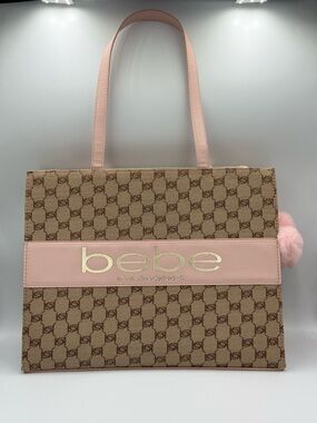 bebe Serena Brown Tote with matching wallet set